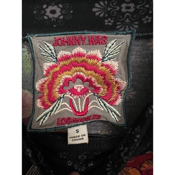 Johnny Was The Janie Favorite Puff Sleeve Mock Neck S top Darnahta Scarf Print - Picture 4 of 7